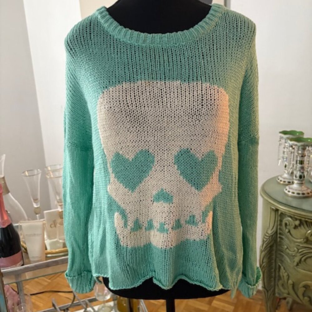 Vintage Havana white skull knit sweater
